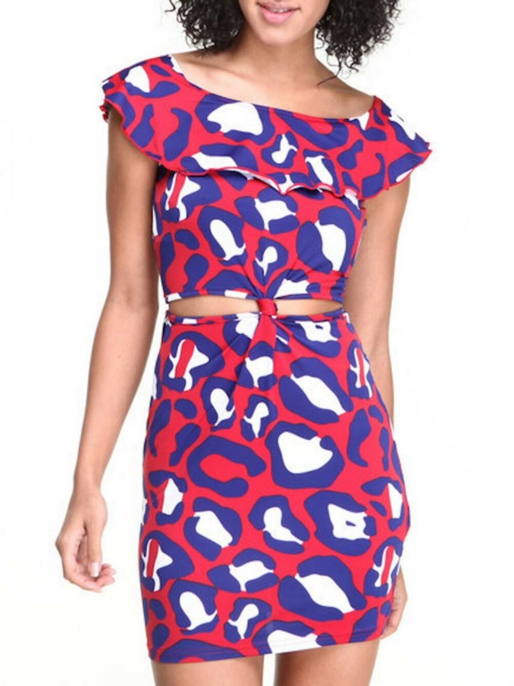COOGI Crown Dress Red White Blue Cut Out Short Dress Plus 3X NWT